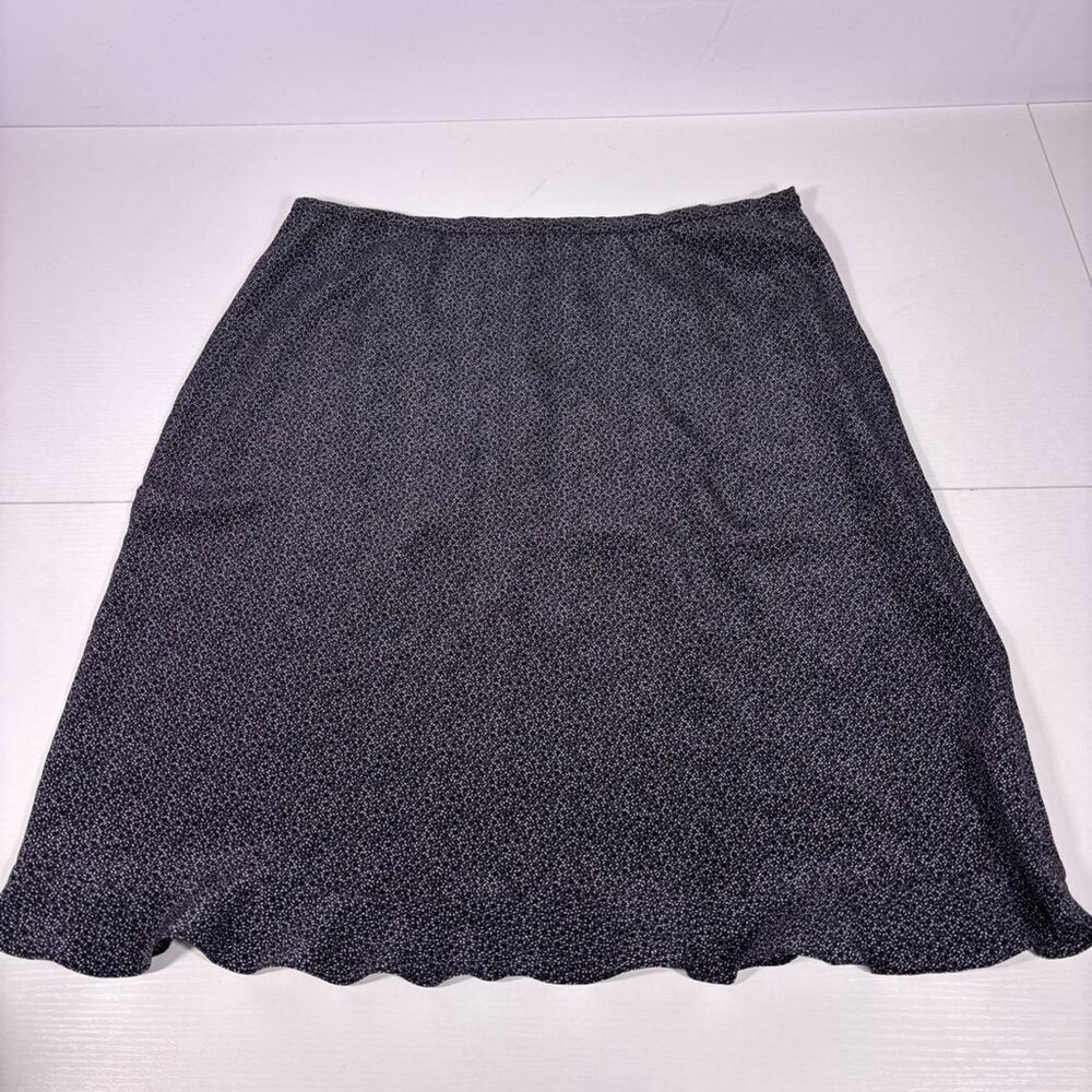 Brooks Brothers 100% Silk Black & White Knee Length Skirt Size 12 1177